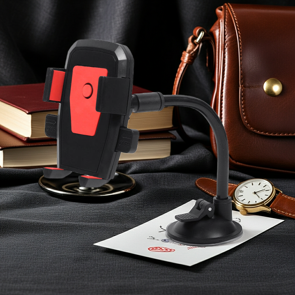 Windshield Hose Style Car Phone Holder Suction Cup Mount Center Console Phone Bracketwholesale