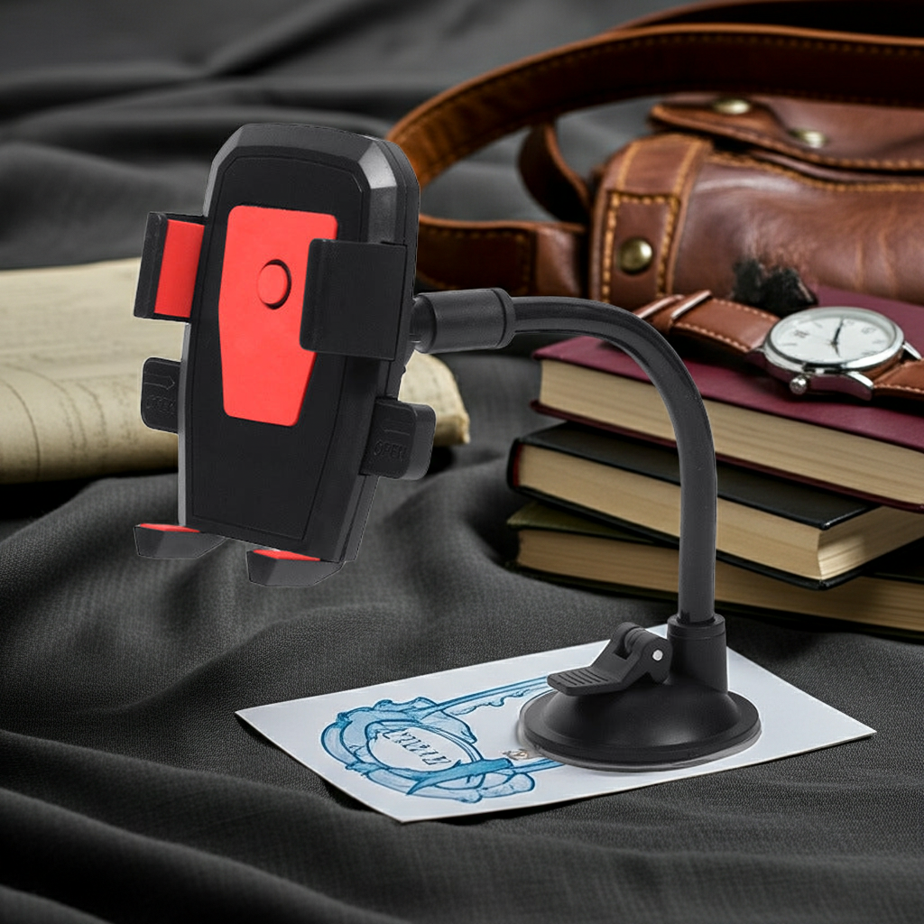 Windshield Hose Style Car Phone Holder Suction Cup Mount Center Console Phone Bracketwholesale