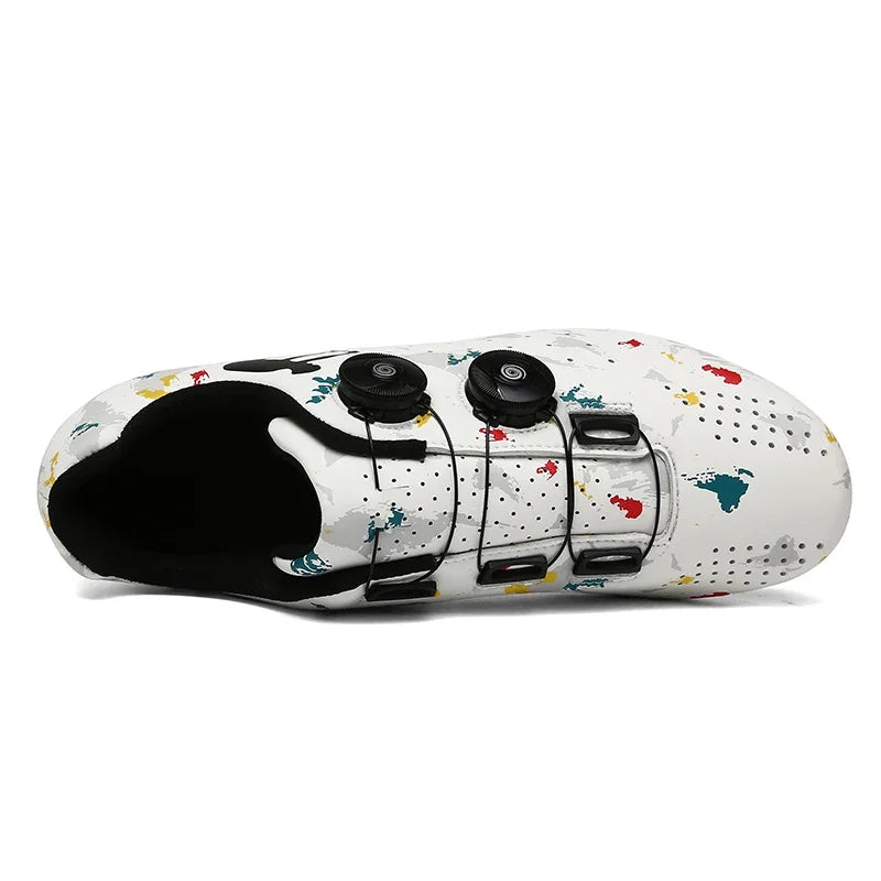 Unisex Anti Slip Off-road Cycling Flat Shoes SPD Cycling Sports Shoes MTB Cleats Shoes Microfiber Camouflage Cycling Sneaker