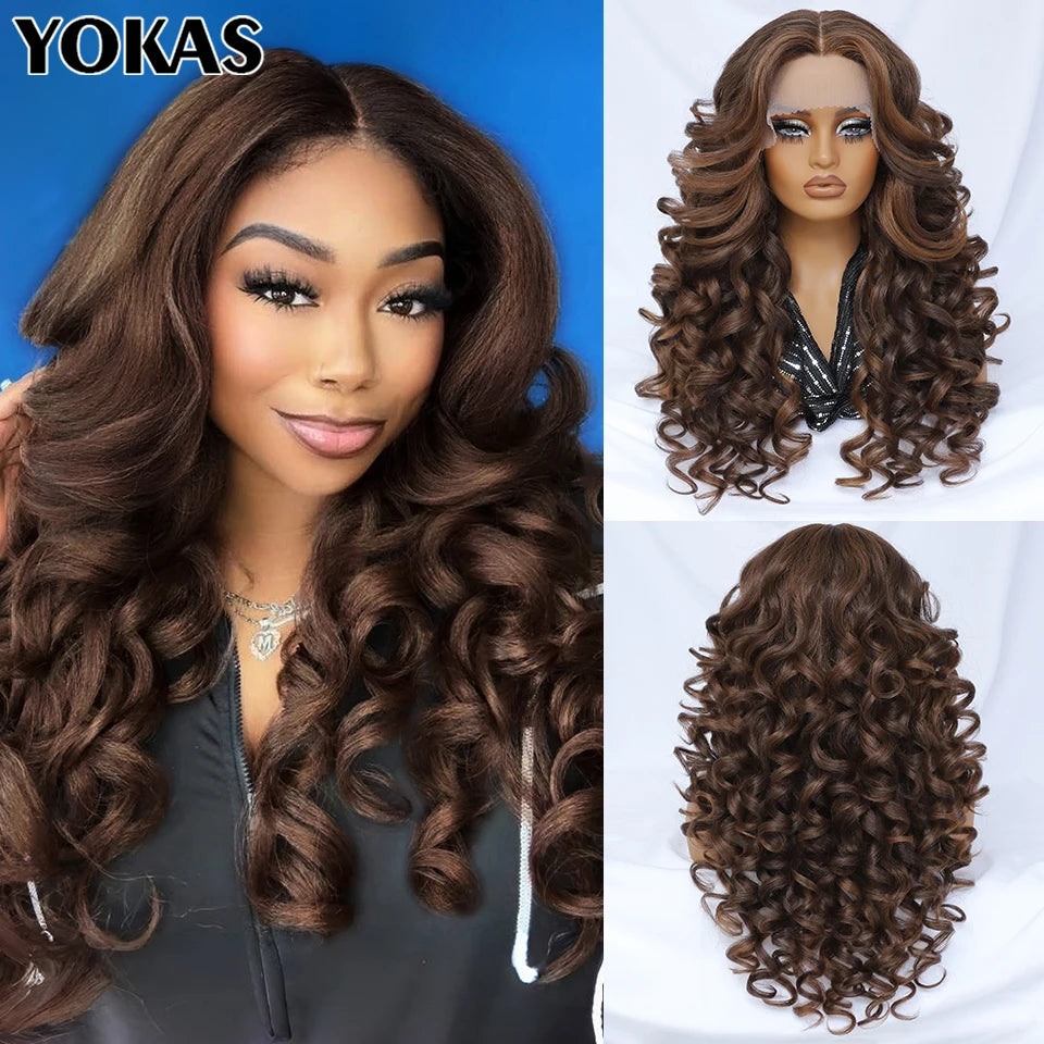 Latisha Lace Front Wigs Synthetic 24 Inch T Part Wigs For Afro Women Latisha Sensational Wigs With Baby Hair For African Female