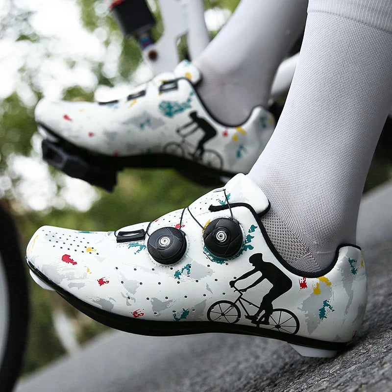 Unisex Anti Slip Off-road Cycling Flat Shoes SPD Cycling Sports Shoes MTB Cleats Shoes Microfiber Camouflage Cycling Sneaker