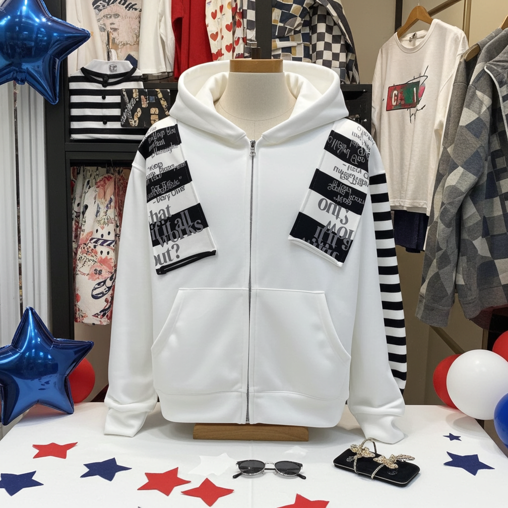 Letter-print Sporty Cardigan Hoodie For Men